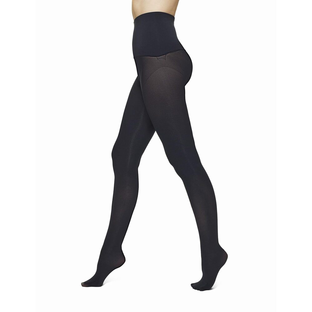 HUE Women's Tights Yoga Waistband Black 4 New